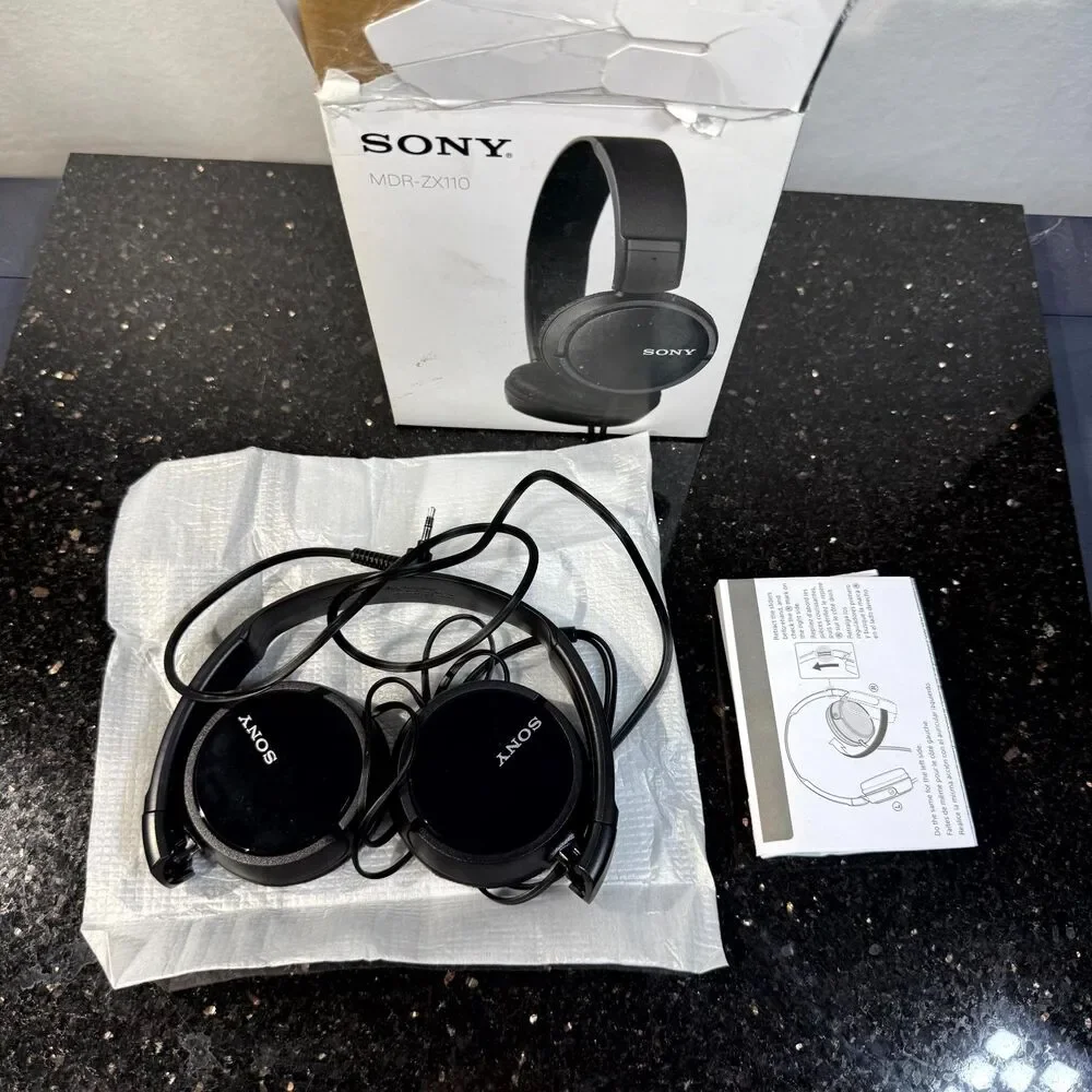 Sony MDR-ZX110 Stereo Over-Head Headphones Compact Folding‎ Black